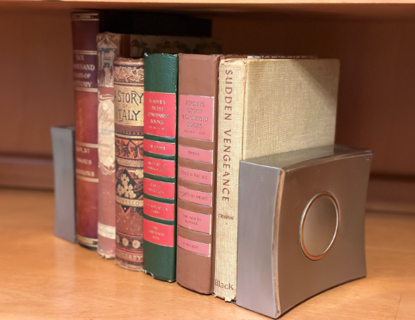 Vintage Set of MCM Brass and Chrome Bookends