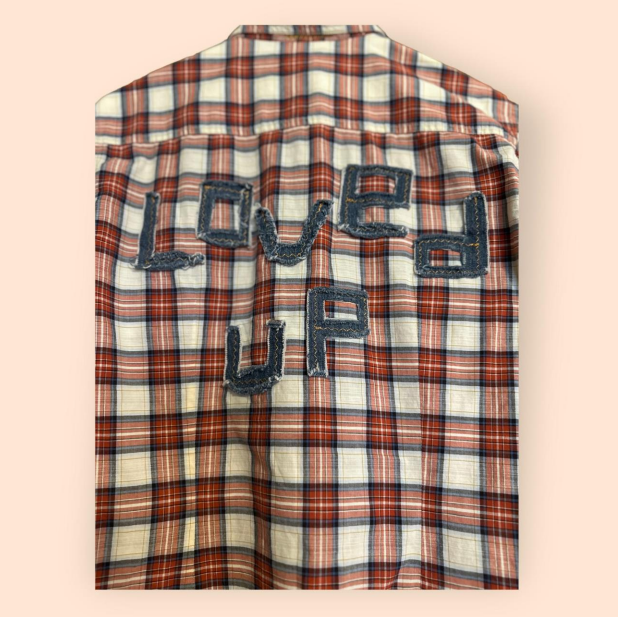 Vintage plaid snap-front shirt