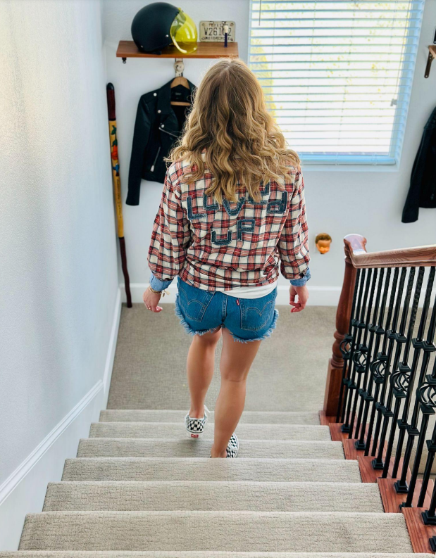 Vintage plaid snap-front shirt