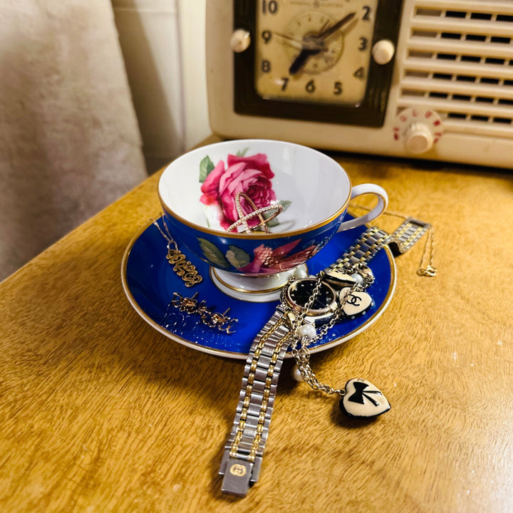 Antique Hand Painted Demitasse Cup Saucer