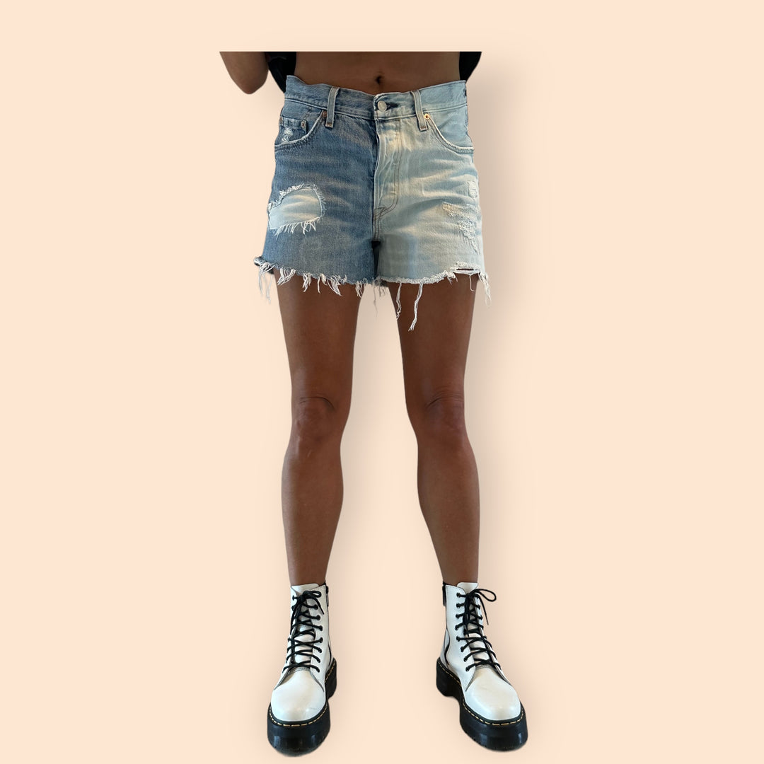 Levi's Distressed Two Tone Cutoff Shorts