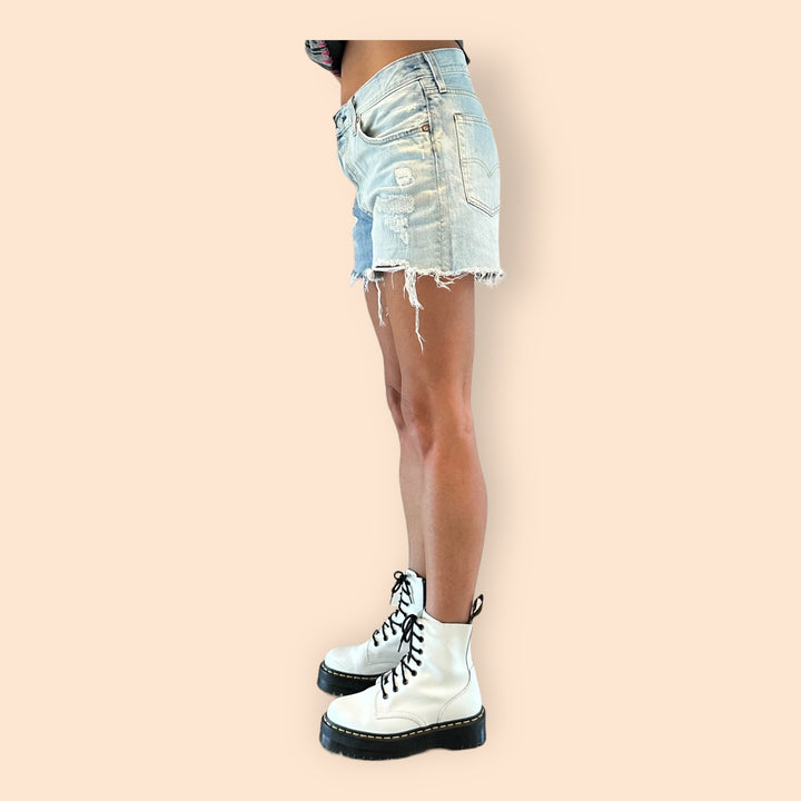 Levi's Distressed Two Tone Cutoff Shorts