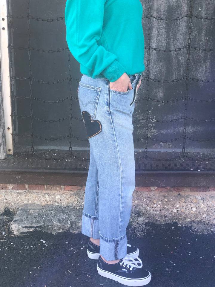 Vintage Distressed Levi’s Jeans With Handmade Patches